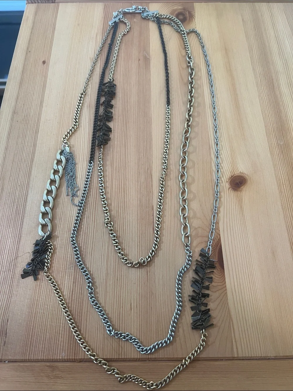 Banana Republic Mixed Metal Three Strand Necklace